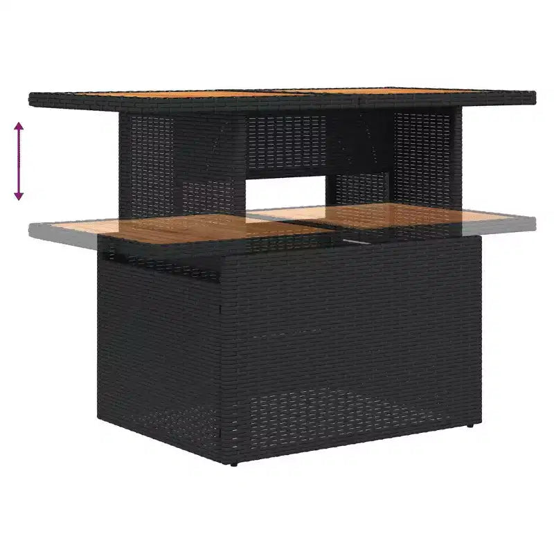 vidaXL Salon de jardin 9 pièces avec coussins Gris Résine tressée