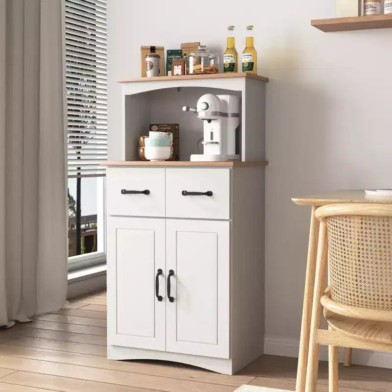 sumyeg Meuble de Rangement de Cuisine en Bois avec Tiroir et Étagère pour Micro-ondes