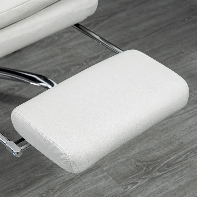 Fauteuil de bureau massant inclinable avec chauffage et vibrations | Microfibre | Blanc crème