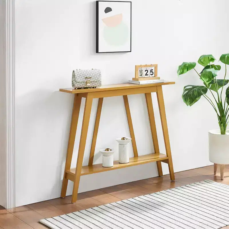 Kings Brand Furniture – Console étroite avec étagère de rangement pour couloir, entrée, vestibule, salon