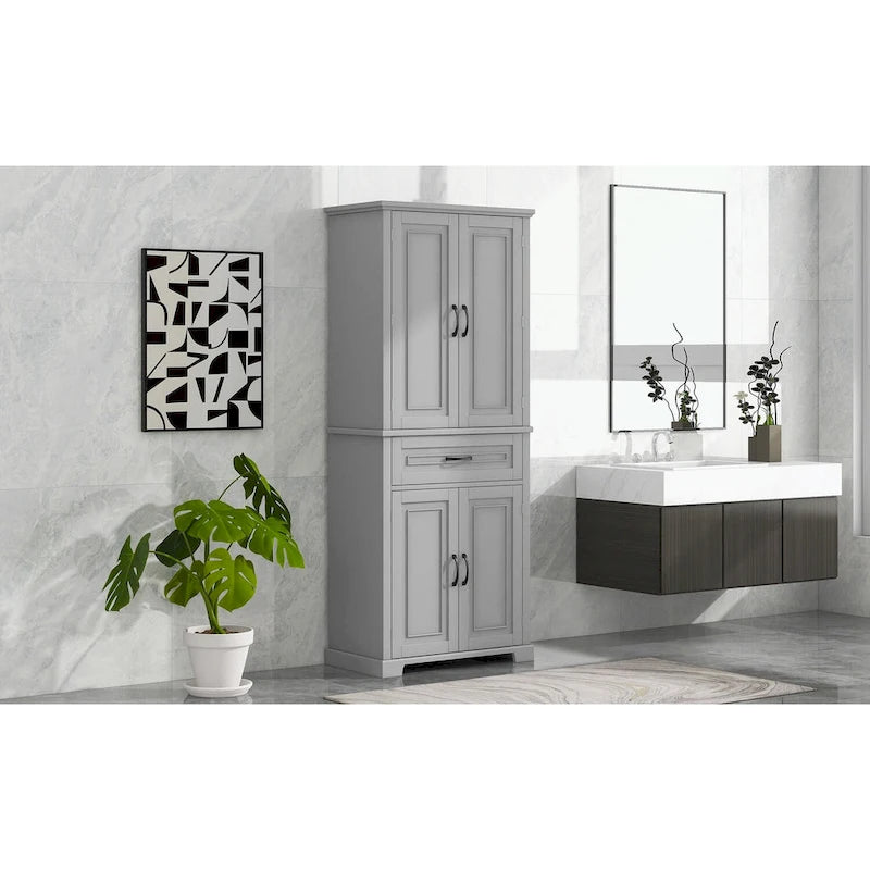 Meuble de rangement pour salle de bain avec portes et tiroir