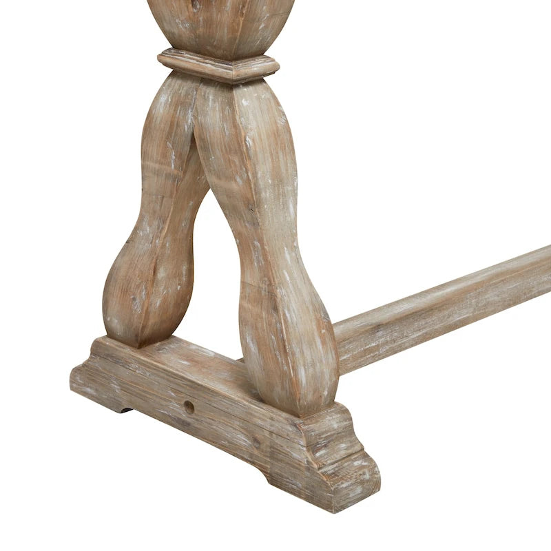 Console ou banc en bois avec finitions vieillies - Marron - Roche River Decor