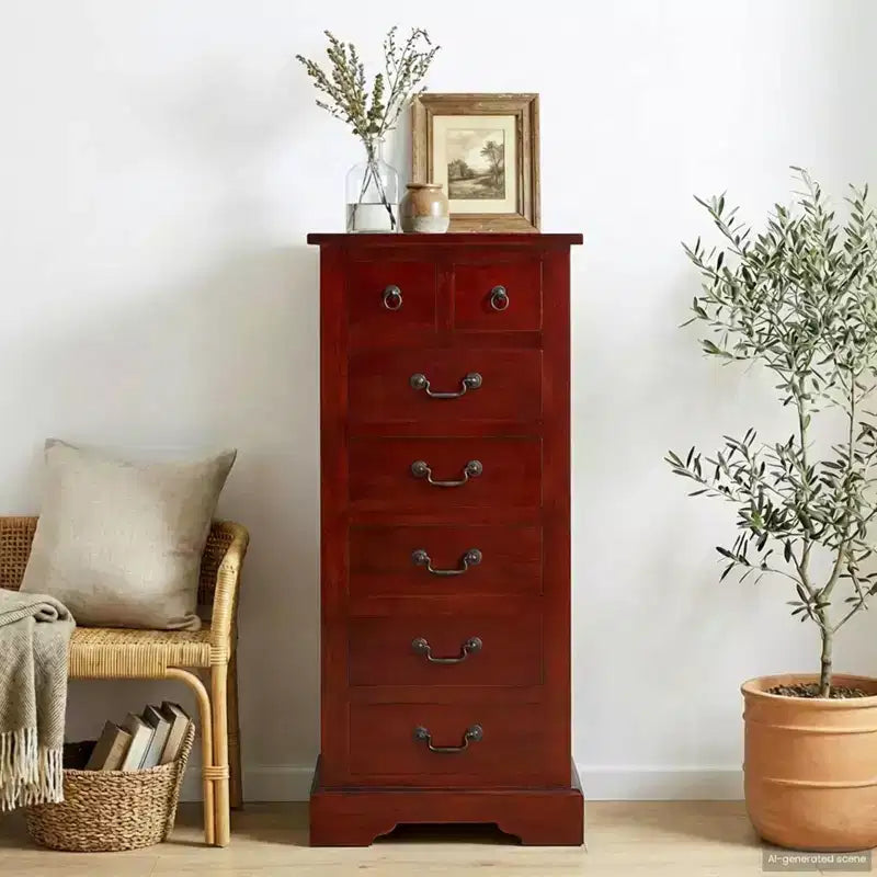 Commode, bois d’acajou massif marron, 17,72 x 13,78 x 39,57