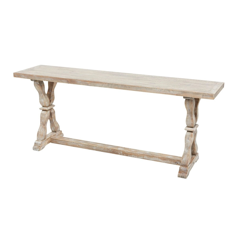 Console ou banc en bois avec finitions vieillies - Marron - Roche River Decor