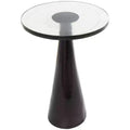 Table d'appoint cône géométrique en aluminium avec plateau en verre texturé 24 po