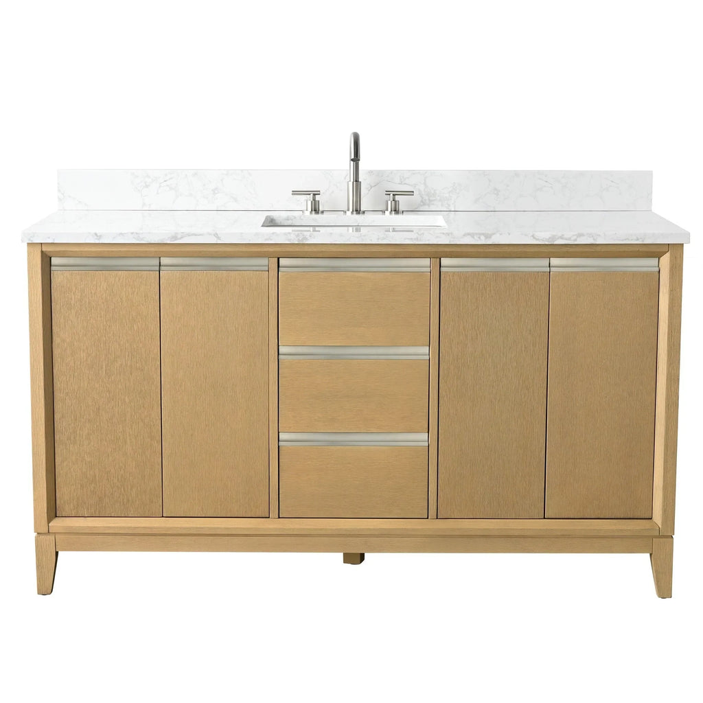 Meuble-lavabo Vanity Art avec évier en céramique et dessus en marbre reconstitué