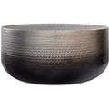Table basse contemporaine Kacy en métal, 91 cm de large, en dégradé argenté, Assemblée