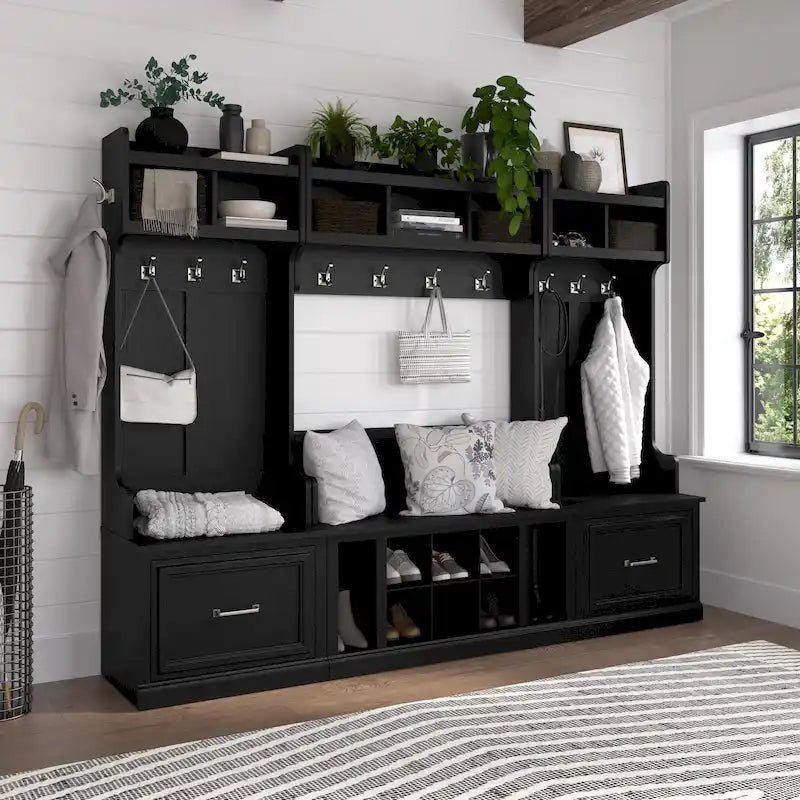 Ensemble de rangement complet Woodland avec porte-manteau par Bush Furniture
