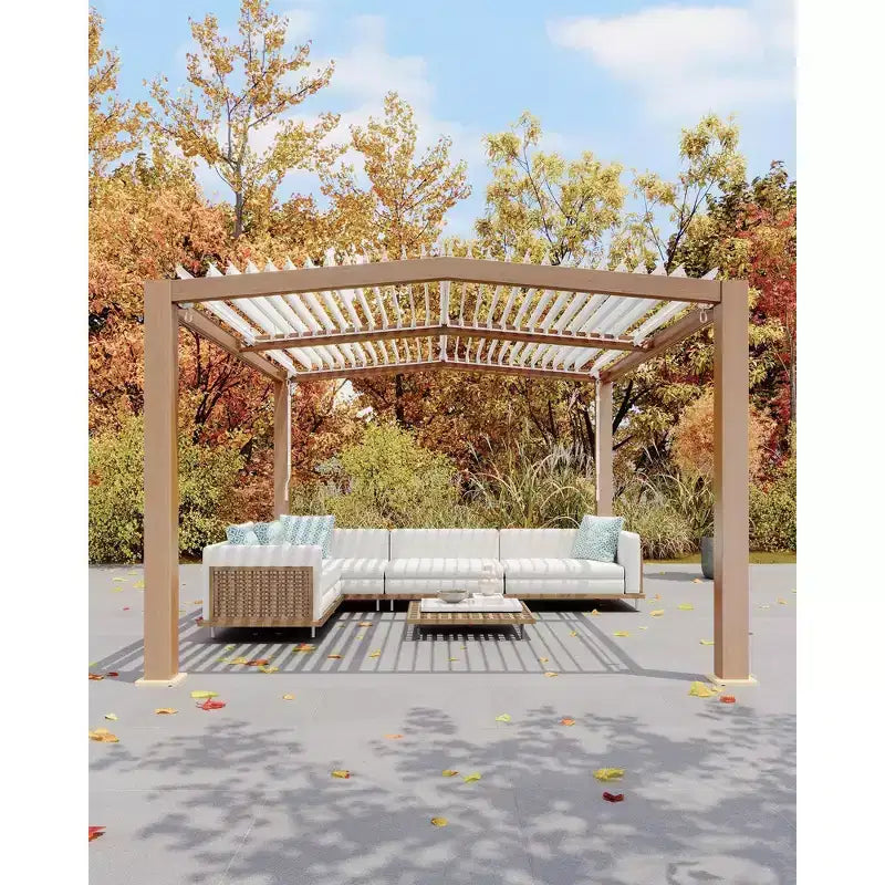 Pergolas d'extérieur 11'x13' avec toit à persiennes réglables, cadre en aluminium renforcé, tonnelle d'extérieur pour terrasse, patio, cour arrière, jardin