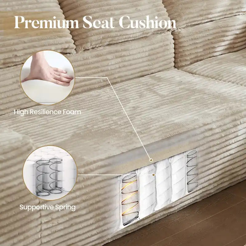 Canapé méridienne moderne rembourré avec coussins pour salon
