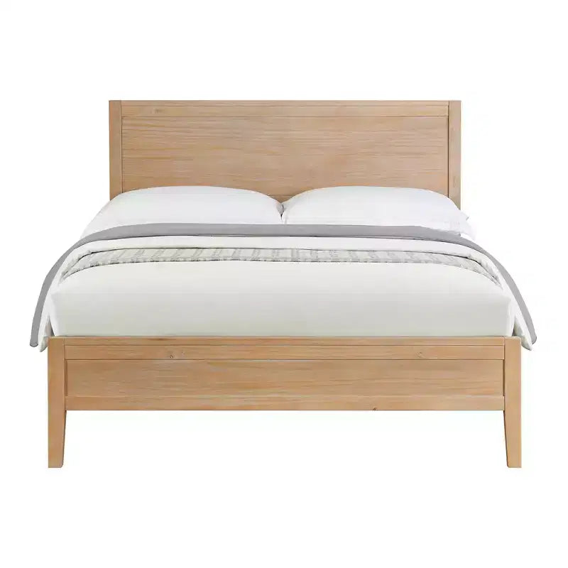 Ensemble de chambre à coucher 4 pièces Arden Wood avec table de chevet à 2 tiroirs Driftwood clair - Alaterre Furniture