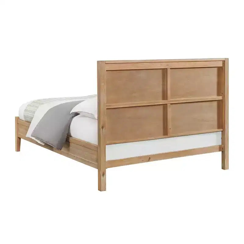 Ensemble de chambre à coucher 4 pièces Arden Wood avec table de chevet à 2 tiroirs Driftwood clair - Alaterre Furniture