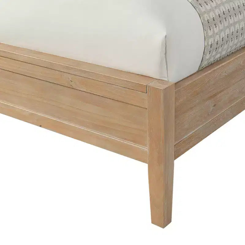 Ensemble de chambre à coucher 4 pièces Arden Wood avec table de chevet à 2 tiroirs Driftwood clair - Alaterre Furniture