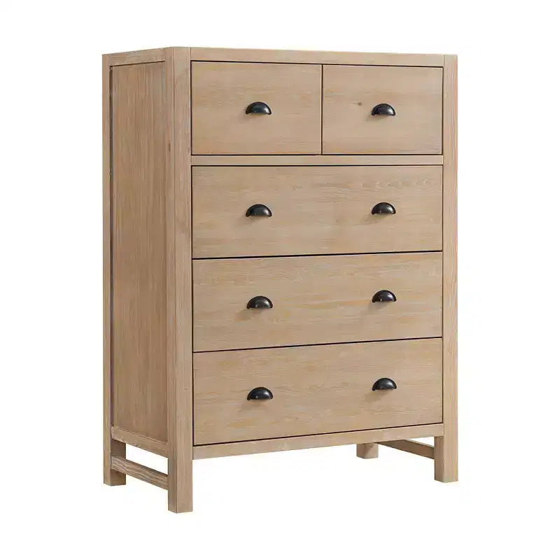 Ensemble de chambre à coucher 4 pièces Arden Wood avec table de chevet à 2 tiroirs Driftwood clair - Alaterre Furniture