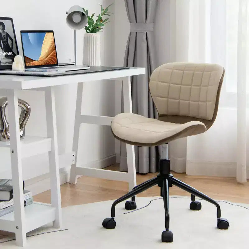 Fauteuil de bureau mi-dossier, pivotant, réglable, en lin et similicuir PU