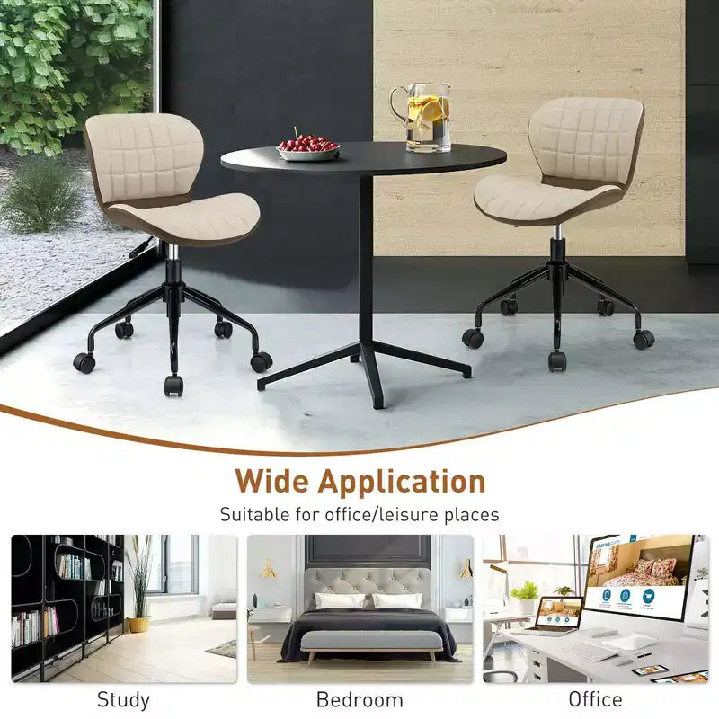 Fauteuil de bureau mi-dossier, pivotant, réglable, en lin et similicuir PU