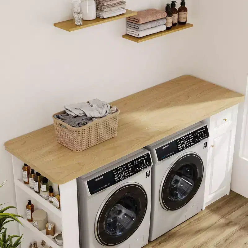 82.6'' Plan de travail pour buanderie avec étagère réglable et tiroir, plan de travail pour lave-linge sèche-linge pour buanderie
