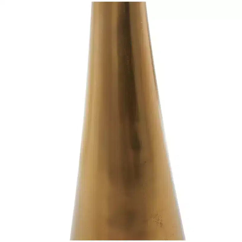 Table d'appoint cône géométrique en aluminium avec plateau en verre texturé 24 po