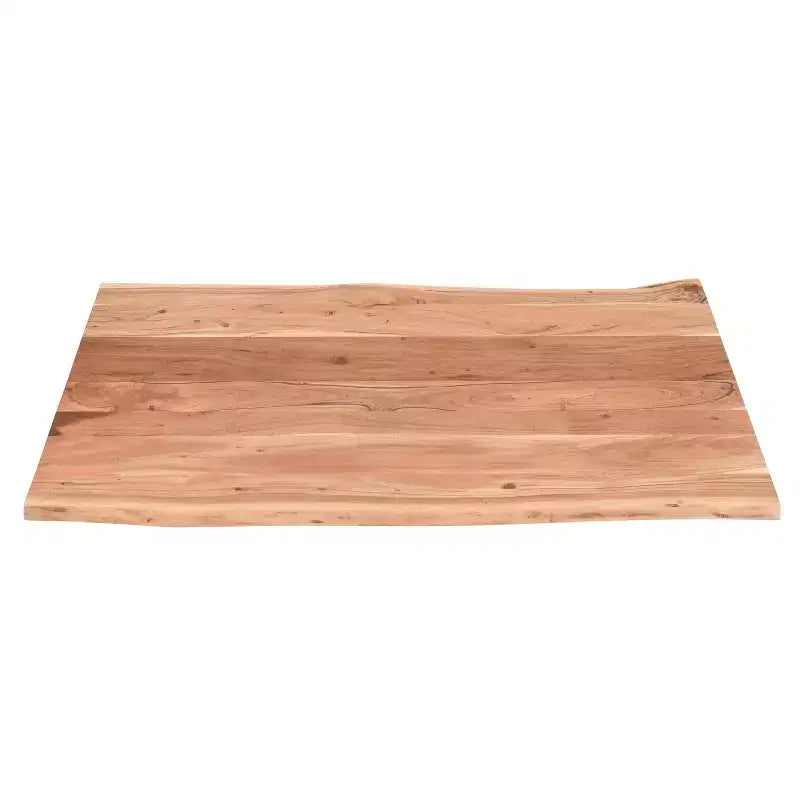 Table basse rectangulaire Urban Port 45 en bois d’acacia, détails de bord naturel, piètement en métal thermolaqué noir, brun naturel