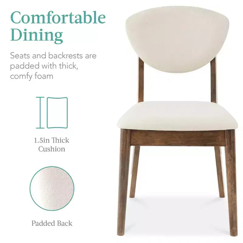 Ensemble de salle à manger moderne compact 5 pièces en bois de style milieu du siècle Best Choice Products avec 4 chaises, siège et dossier rembourrés