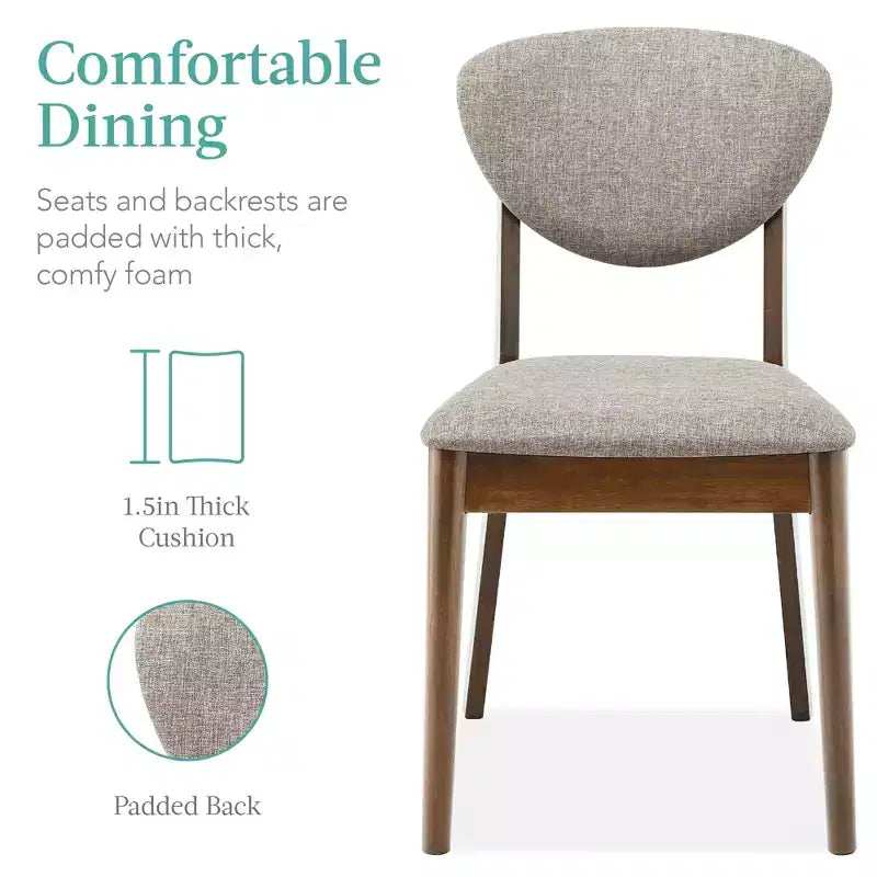 Ensemble de salle à manger moderne compact 5 pièces en bois de style milieu du siècle Best Choice Products avec 4 chaises, siège et dossier rembourrés