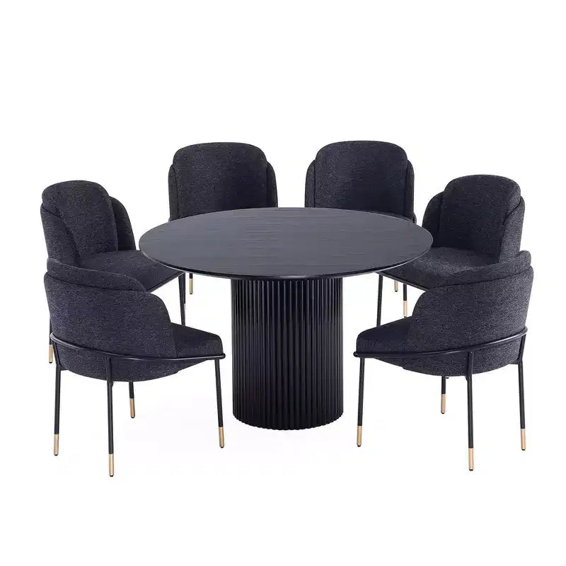 Manhattan Comfort 7pc 59.05" Hathaway and Flor Round Dining Set