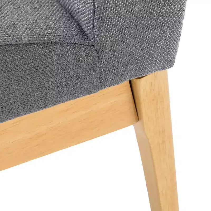 GDFStudio Hampton Ensemble de salle à manger 7 pièces en bois d'hévéa rembourré de style moderne du milieu du siècle