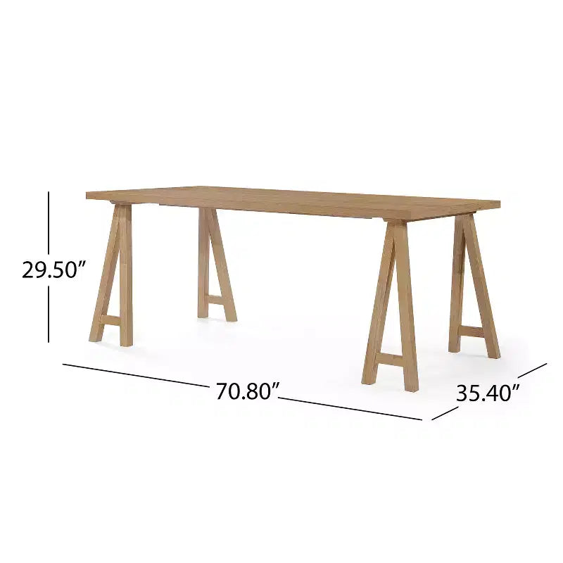 GDFStudio Hampton Ensemble de salle à manger 7 pièces en bois d'hévéa rembourré de style moderne du milieu du siècle