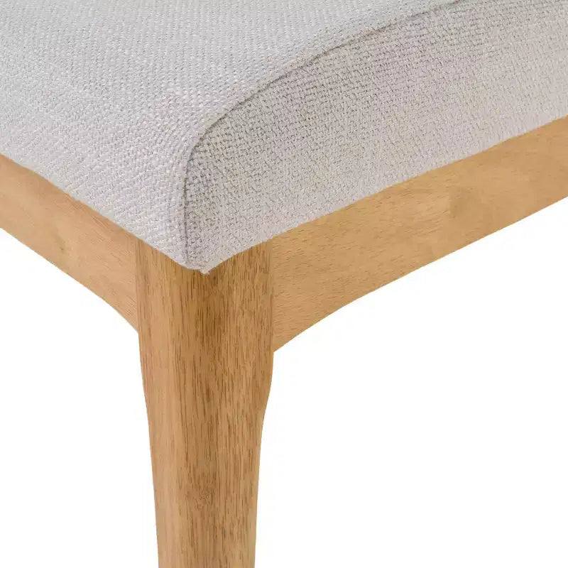 GDFStudio Hampton Ensemble de salle à manger 7 pièces en bois d'hévéa rembourré de style moderne du milieu du siècle