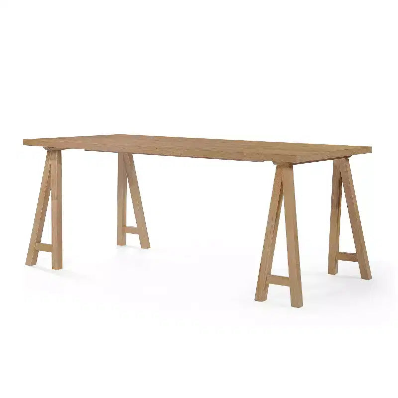 GDFStudio Hampton Ensemble de salle à manger 7 pièces en bois d'hévéa rembourré de style moderne du milieu du siècle