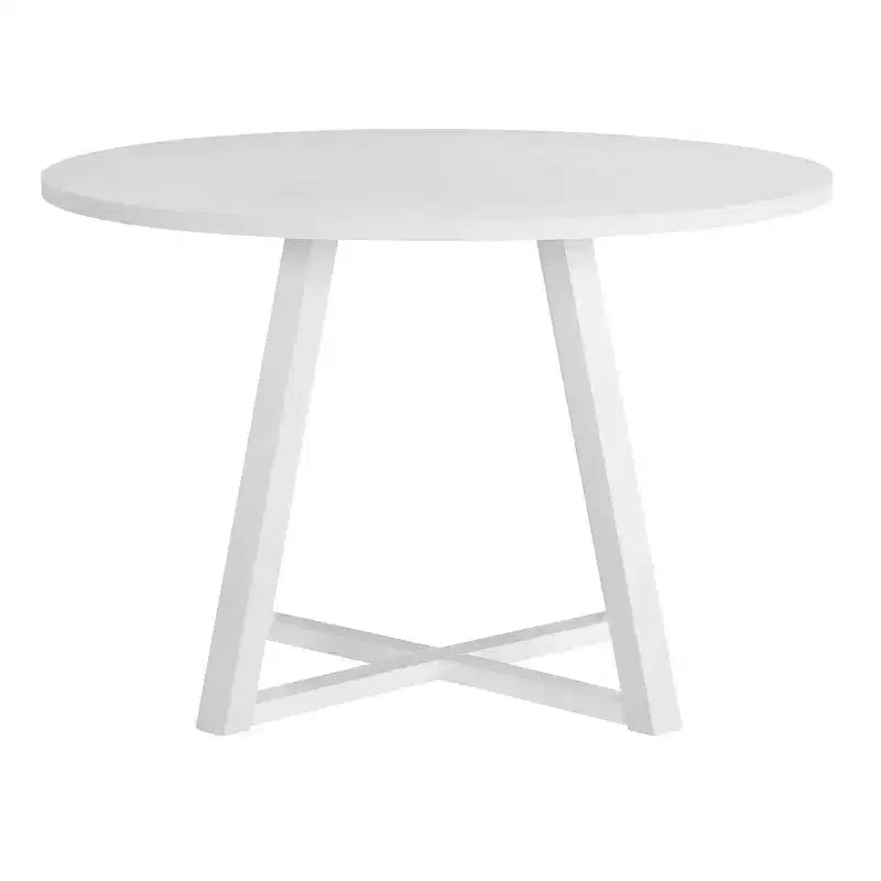 Ensemble de salle à manger 5 pièces en bois Edo de Roundhill Furniture, table de salle à manger à tréteaux avec 4 chaises Windsor, blanc