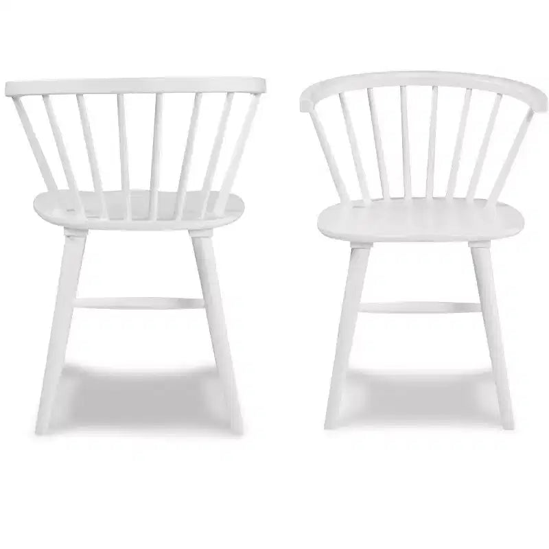 Ensemble de salle à manger 5 pièces en bois Edo de Roundhill Furniture, table de salle à manger à tréteaux avec 4 chaises Windsor, blanc