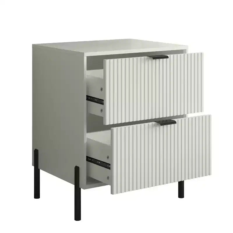 Ensemble de commode de chambre à coucher Festivo 4 pièces « Modern Elegance », une commode à 6 tiroirs et 2 tables de chevet à 2 tiroirs