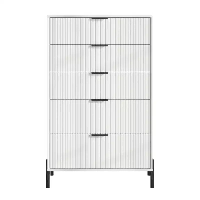 Ensemble de commode de chambre à coucher Festivo 4 pièces « Modern Elegance », une commode à 6 tiroirs et 2 tables de chevet à 2 tiroirs