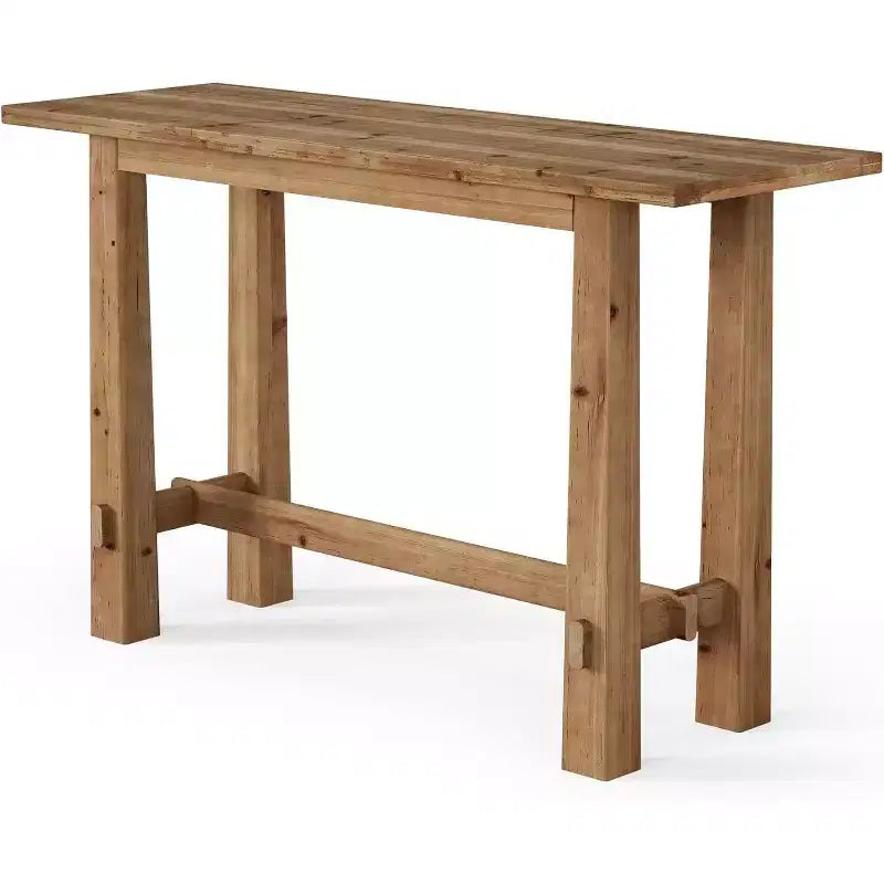 Table de bar de 63 pouces en bois massif, hauteur bar, pour cuisine, café ou restaurant