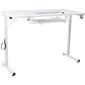SewingRite SewStation 101 Table de couture pliante portable avec pieds en acier, blanc – Parfaite pour la maison, le bureau et les entreprises