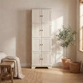 72,4 Armoire de rangement haute blanche autoportante – 8 portes et 4 étagères