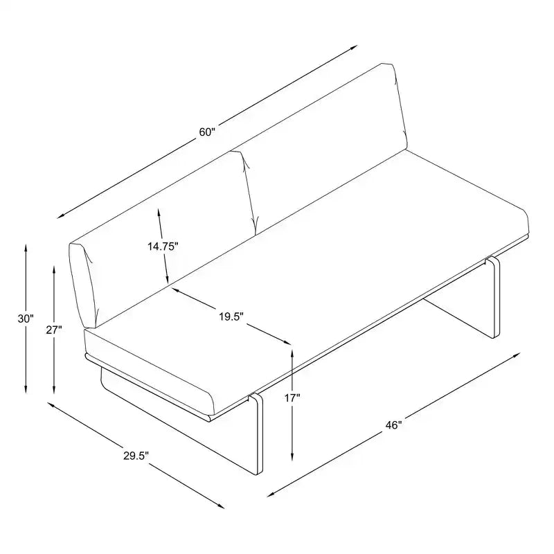Banc rembourré Mid-Century Tissage Champignon avec dossier - Hearth & Hand鈩?avec Magnolia