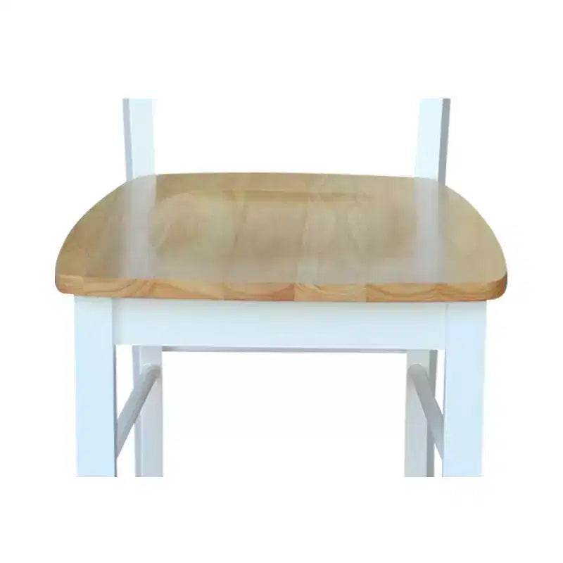 Ensemble de salle à manger 3 pièces avec table et 2 chaises à dossier échelle, blanc/naturel 鈥?International Concepts : bois massif, carrée, sans rallonge