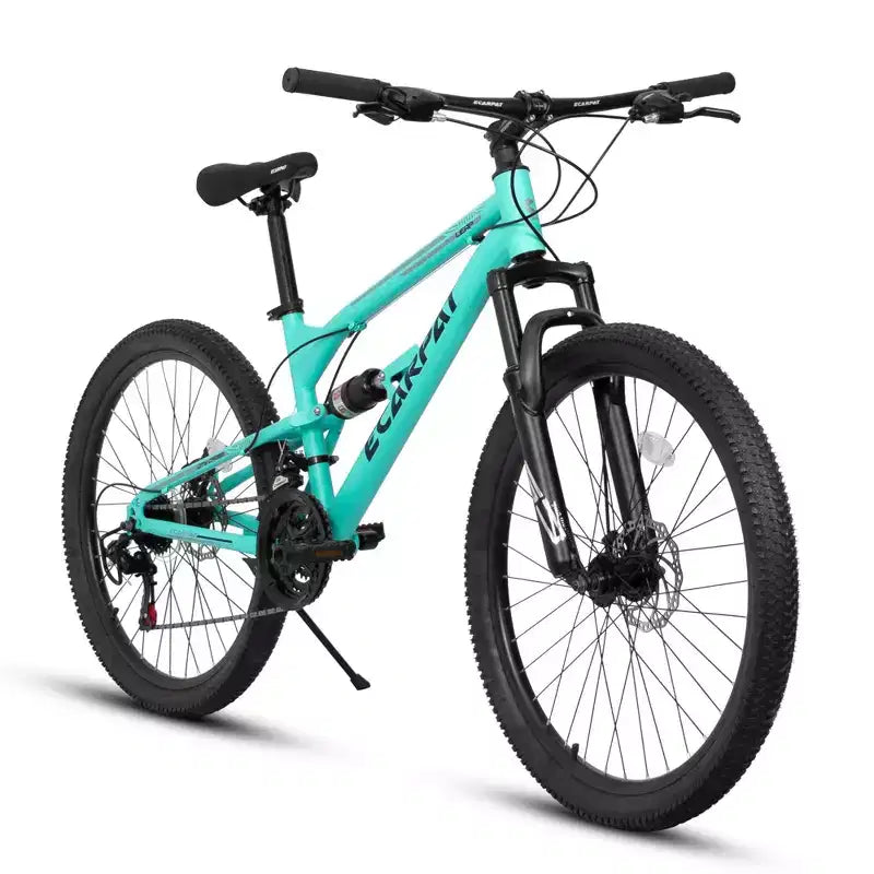 NAYSAYE Vélo de montagne 26 pouces Cadre en acier 21 vitesses Fourche suspendue Vélo adulte pour l'extérieur, Bleu, 68.00*27.00*38.00