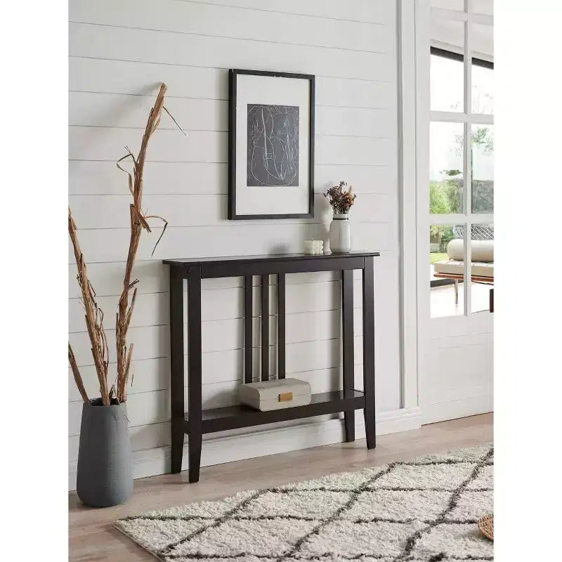 Console étroite avec étagères pour entrée, couloir ou salon
