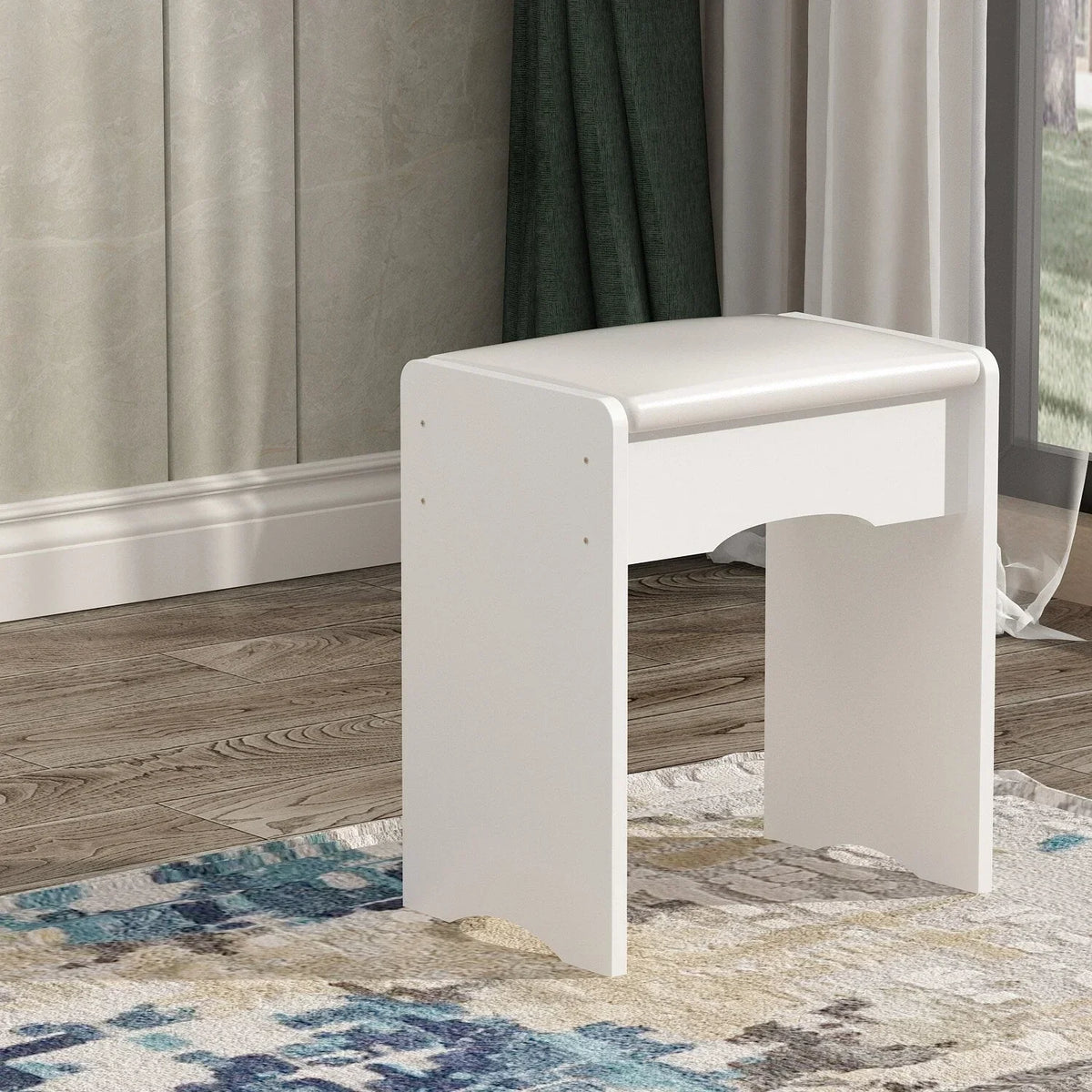 Coiffeuse avec miroir, éclairage LED et tabouret
