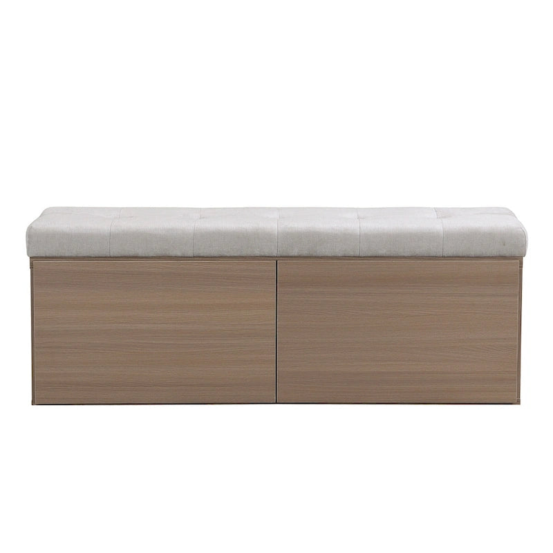 Banc de rangement pour chaussures, meuble à chaussures avec assise rembourrée et deux portes pour entrée