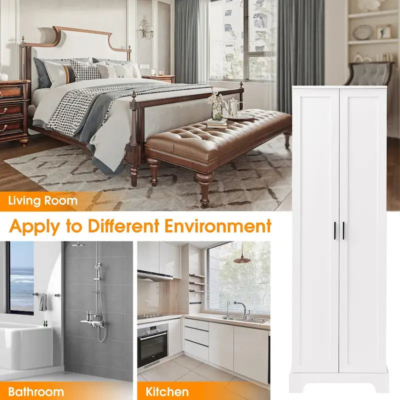Armoire de rangement à deux portes pour salle de bains