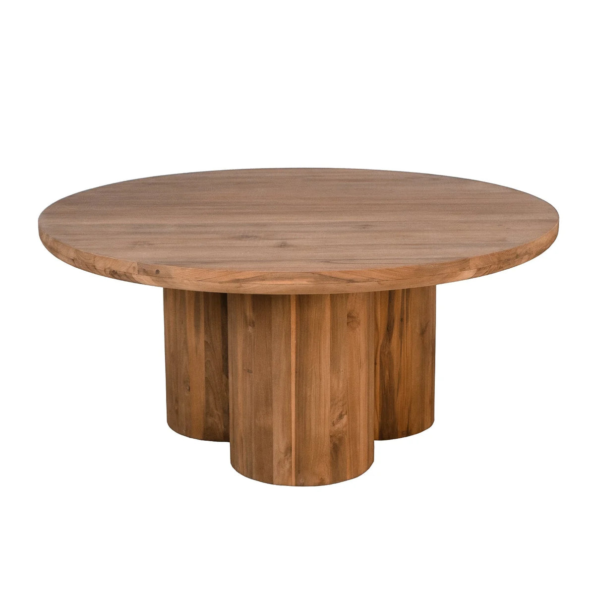 Table basse moderne en teck avec plateau rond - Salon | 39