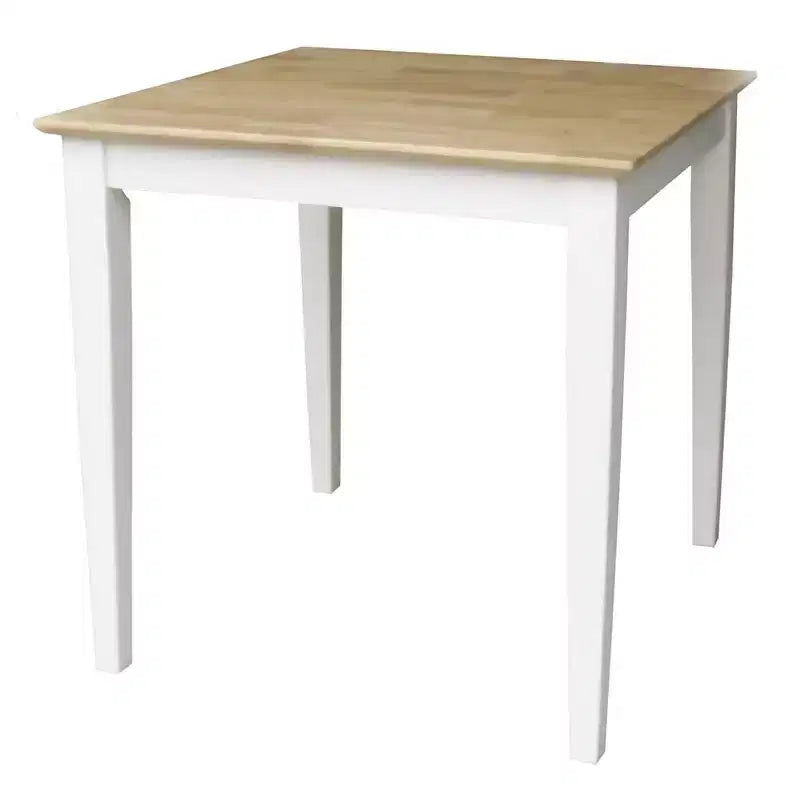 Ensemble de salle à manger 3 pièces avec table et 2 chaises à dossier échelle, blanc/naturel 鈥?International Concepts : bois massif, carrée, sans rallonge