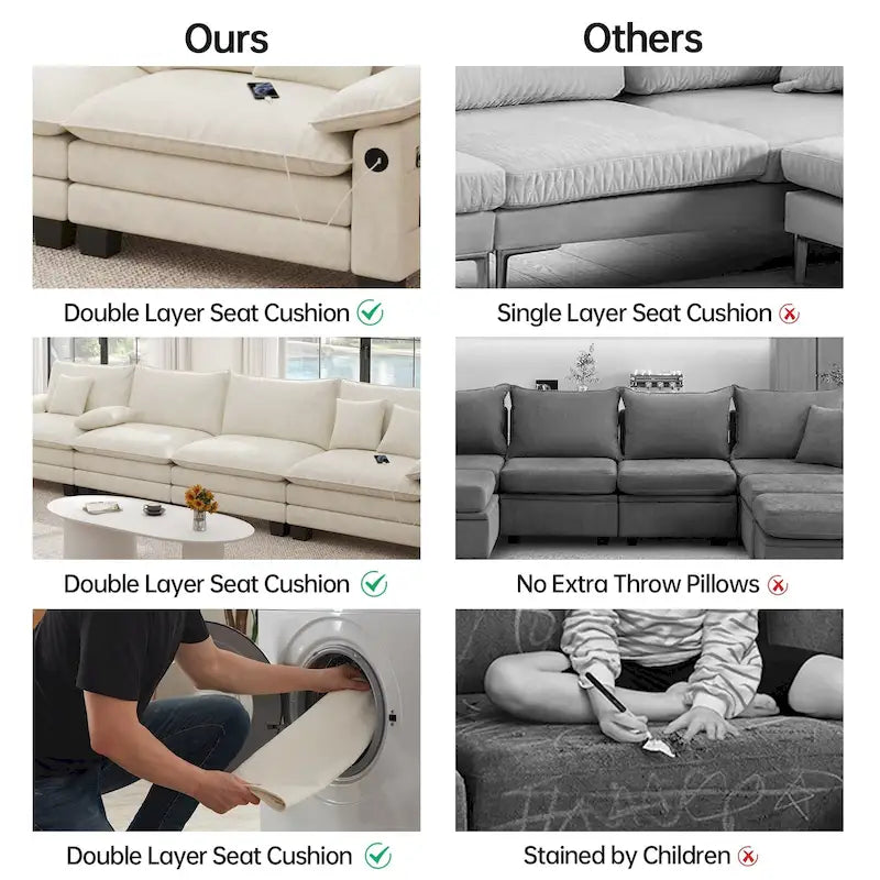 Canapé sectionnel modulaire - Canapé-lit sectionnel convertible avec méridienne pour appartement