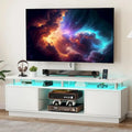Meuble TV LED avec support réglable pour téléviseurs 75 pouces, prises de courant - 185 cm