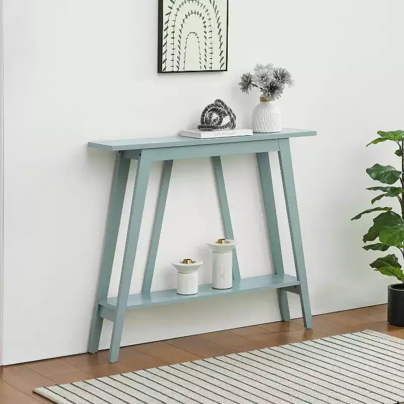 Kings Brand Furniture – Console étroite avec étagère de rangement pour couloir, entrée, vestibule, salon