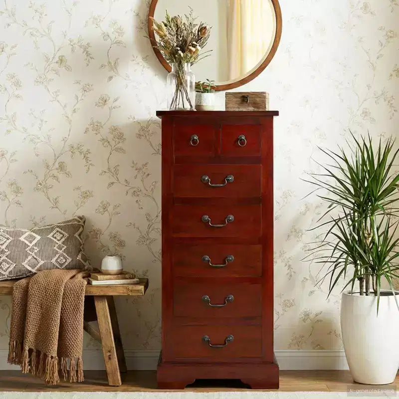 Commode, bois d’acajou massif marron, 17,72 x 13,78 x 39,57
